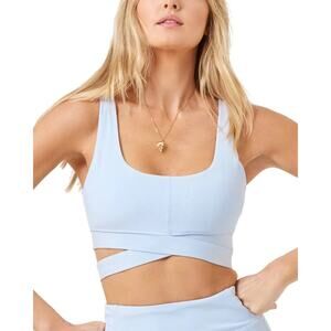 L*Space Bobby Sports Bra Baby Blue XS NWT Wrap Band Active Top